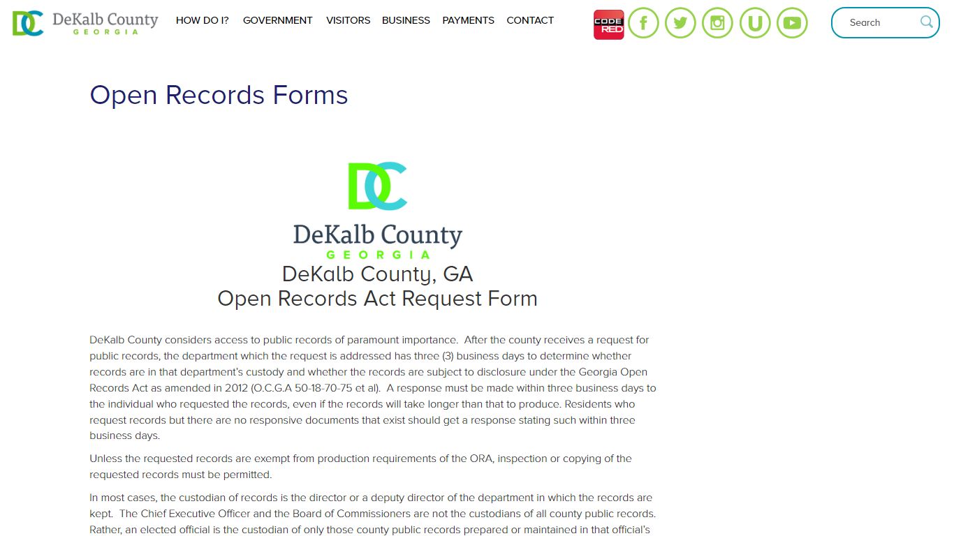 Open Records Forms | DeKalb County GA