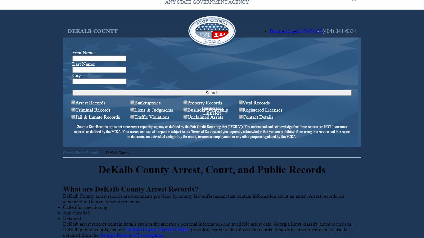 DeKalb County Arrest, Court, and Public Records